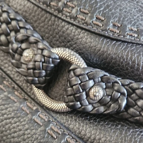 Vintage Brighton Black Hobo Bag with Woven Detailing - Picture 8 of 15